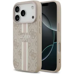 Guess 4G Printed Stripes Hard Case Back Cover Hülle mit MagSafe für Apple iPhone 17 Pro - Rosa