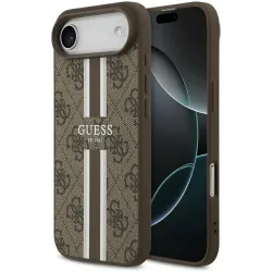 Guess 4G Printed Stripes Hard Case Back Cover Hülle mit MagSafe für Apple iPhone Air - Braun