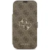 Guess 4G Big Metal Logo Book Wallet Klapphülle für Apple iPhone 17 Pro Max - Braun 4