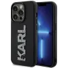 Karl Lagerfeld 3D Rubber Glitter Logo Back Cover Hülle für Apple iPhone 15 Pro - Schwarz 0