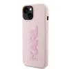 Karl Lagerfeld 3D Rubber Glitter Logo Back Cover Hülle für Apple iPhone 15 Plus/14 Plus - Rosa 1