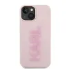 Karl Lagerfeld 3D Rubber Glitter Logo Back Cover Hülle für Apple iPhone 15 - Rosa 2