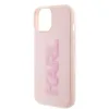 Karl Lagerfeld 3D Rubber Glitter Logo Back Cover Hülle für Apple iPhone 15 - Rosa 5
