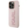 Karl Lagerfeld 3D Rubber Glitter Logo Back Cover Hülle für Apple iPhone 15 Pro Max - Rosa 1
