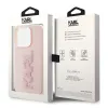Karl Lagerfeld 3D Rubber Glitter Logo Back Cover Hülle für Apple iPhone 15 Pro Max - Rosa 7