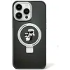 Karl Lagerfeld Ring Stand Karl & Choupette Hard Case Back Cover Hülle mit MagSafe für Apple iPhone 15 Plus/14 Plus - Schwarz