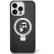 Karl Lagerfeld Ring Stand Karl & Choupette Hard Case Back Cover Hülle mit MagSafe für Apple iPhone 15 - Schwarz