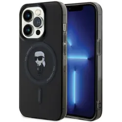 Karl Lagerfeld IML Ikonik Back Cover Hülle mit MagSafe für Apple iPhone 14 Pro Max - Schwarz