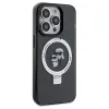 Karl Lagerfeld Ring Stand Karl & Choupette Hard Case Back Cover Hülle mit MagSafe für Apple iPhone 14 Pro - Schwarz 4