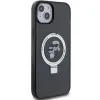 Karl Lagerfeld Ring Stand Karl & Choupette Hard Case Back Cover Hülle mit MagSafe für Apple iPhone 14 - Schwarz 4