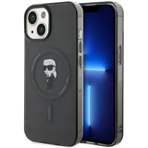 Karl Lagerfeld IML Ikonik Back Cover Hülle mit MagSafe für Apple iPhone 14 - Schwarz