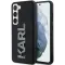 Karl Lagerfeld 3D Rubber Glitter Logo Back Cover Hülle für Samsung Galaxy S23 Plus - Schwarz
