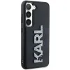 Karl Lagerfeld 3D Rubber Glitter Logo Back Cover Hülle für Samsung Galaxy S23 Plus - Schwarz 3