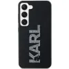 Karl Lagerfeld 3D Rubber Glitter Logo Back Cover Hülle für Samsung Galaxy S24 - Schwarz 2