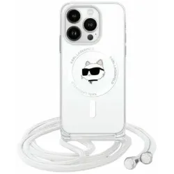 Karl Lagerfeld IML Choupette Head & Cord Back Cover Hülle mit MagSafe für Apple iPhone 14 - Transparent