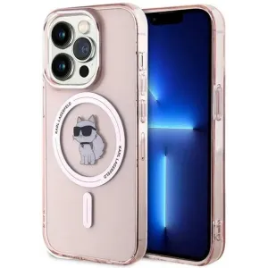 Karl Lagerfeld IML Choupette Back Cover Hülle mit MagSafe für Apple iPhone 14 Pro Max - Rosa