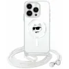 Karl Lagerfeld IML Choupette Head & Cord Back Cover Hülle mit MagSafe für Apple iPhone 15 - Transparent