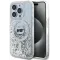 Karl Lagerfeld Liquid Glitter Choupette Head Back Cover Hülle mit MagSafe für Apple iPhone 14 Pro - Transparent