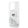 Karl Lagerfeld Liquid Glitter Choupette Head Back Cover Hülle mit MagSafe für Apple iPhone 14 Pro - Transparent 5