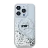Karl Lagerfeld Liquid Glitter Choupette Head Back Cover Hülle mit MagSafe für Apple iPhone 14 Pro Max - Transparent 2