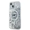 Karl Lagerfeld Liquid Glitter Choupette Head Back Cover Hülle mit MagSafe für Apple iPhone 15 Plus/14 Plus - Transparent 1
