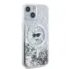Karl Lagerfeld Liquid Glitter Choupette Head Back Cover Hülle mit MagSafe für Apple iPhone 15 Plus/14 Plus - Transparent 3