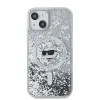 Karl Lagerfeld Liquid Glitter Choupette Head Back Cover Hülle mit MagSafe für Apple iPhone 15 - Transparent 2