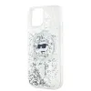 Karl Lagerfeld Liquid Glitter Choupette Head Back Cover Hülle mit MagSafe für Apple iPhone 15 - Transparent 5