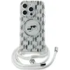 Karl Lagerfeld IML Crossbody Monogram Karl & Choupette Head Back Cover Hülle mit MagSafe für Apple iPhone 15 Pro Max - Transparent