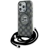 Karl Lagerfeld IML Crossbody Monogram Karl & Choupette Head Back Cover Hülle mit MagSafe für Apple iPhone 15 Pro - Schwarz