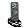 Karl Lagerfeld IML Crossbody Monogram Karl & Choupette Head Back Cover Hülle mit MagSafe für Apple iPhone 15 Pro - Schwarz 3
