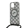 Karl Lagerfeld IML Crossbody Monogram Karl & Choupette Head Back Cover Hülle mit MagSafe für Apple iPhone 15/14 - Schwarz 5