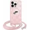 Karl Lagerfeld IML Crossbody Monogram Karl & Choupette Head Back Cover Hülle mit MagSafe für Apple iPhone 15/14 - Rosa