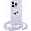 Karl Lagerfeld IML Crossbody Monogram Karl & Choupette Head Back Cover Hülle mit MagSafe für Apple iPhone 15/14 - Lila