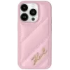 Karl Lagerfeld Diagonal Quilted Script Back Cover Hülle für Apple iPhone 15 Pro Max - Rosa