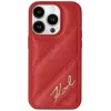 Karl Lagerfeld Diagonal Quilted Script Back Cover Hülle für Apple iPhone 15 Pro Max - Rot