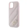 Karl Lagerfeld Diagonal Quilted Script Back Cover Hülle für Apple iPhone 14 - Rosa 6