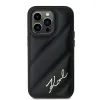Karl Lagerfeld Diagonal Quilted Script Back Cover Hülle für Apple iPhone 14 Pro Max - Schwarz 2