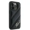 Karl Lagerfeld Diagonal Quilted Script Back Cover Hülle für Apple iPhone 14 Pro Max - Schwarz 4