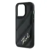 Karl Lagerfeld Diagonal Quilted Script Back Cover Hülle für Apple iPhone 14 Pro Max - Schwarz 6