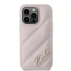 Karl Lagerfeld Diagonal Quilted Script Back Cover Hülle für Apple iPhone 14 Pro Max - Rosa 3