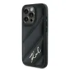 Karl Lagerfeld Diagonal Quilted Script Back Cover Hülle für Apple iPhone 15 Pro - Schwarz 2