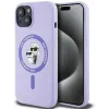 Karl Lagerfeld Silikon Karl & Choupette Heads Ring Back Cover Hülle mit MagSafe für Apple iPhone 15 - Lila