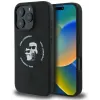 Karl Lagerfeld Silikon Karl & Choupette Heads Ring Back Cover Hülle mit MagSafe für Apple iPhone 16 Pro - Schwarz
