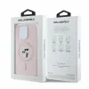 Karl Lagerfeld Silikon Karl & Choupette Heads Ring Back Cover Hülle mit MagSafe für Apple iPhone 16 Pro - Rosa 4
