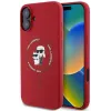 Karl Lagerfeld Silikon Karl & Choupette Heads Ring Back Cover Hülle mit MagSafe für Apple iPhone 16 Plus - Rot