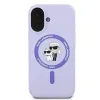 Karl Lagerfeld Silikon Karl & Choupette Heads Ring Back Cover Hülle mit MagSafe für Apple iPhone 16 Plus - Lila 3