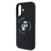 Karl Lagerfeld Silikon Karl & Choupette Heads Ring Back Cover Hülle mit MagSafe für Apple iPhone 16 - Schwarz 3