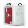 Karl Lagerfeld Silikon Karl & Choupette Heads Ring Back Cover Hülle mit MagSafe für Apple iPhone 16 - Rot 4