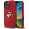 Karl Lagerfeld Silikon Karl & Choupette Heads Ring Back Cover Hülle mit MagSafe für Apple iPhone 16 Pro Max - Rot
